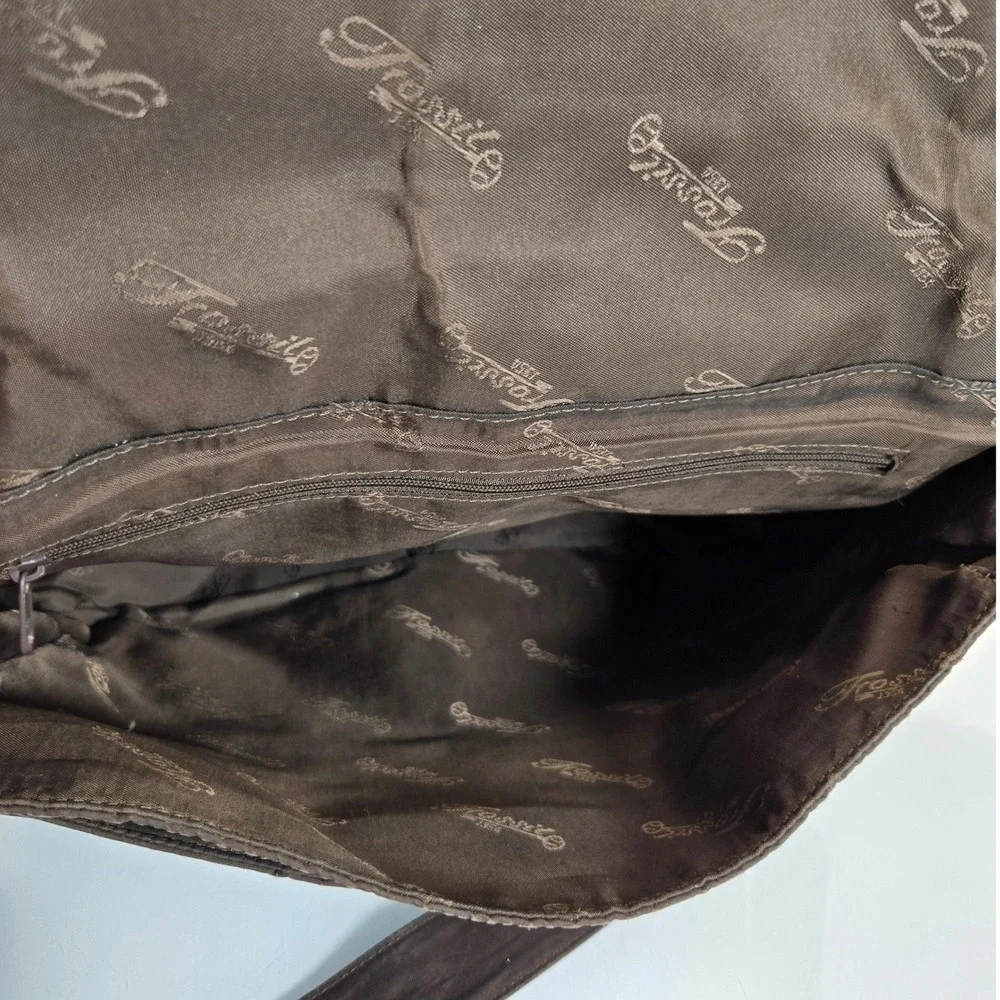 Fossil Messenger Bag Medium Chocolate Brown Leather Crossbody Laptop Briefcase